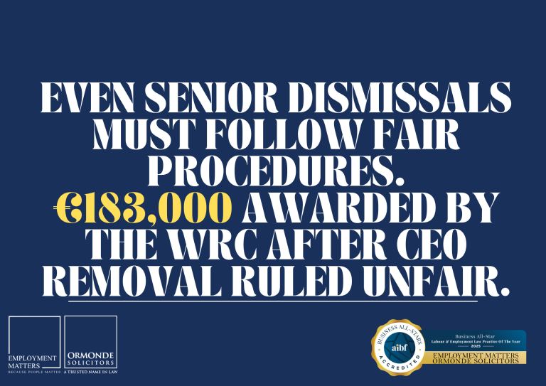 CEO Awarded €183,000 After Shareholder Dismissal: Governance and Fair Procedure Lessons for Employers