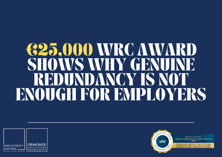 €25,000 WRC Award Shows Why Genuine Redundancy Is Not Enough for Employers