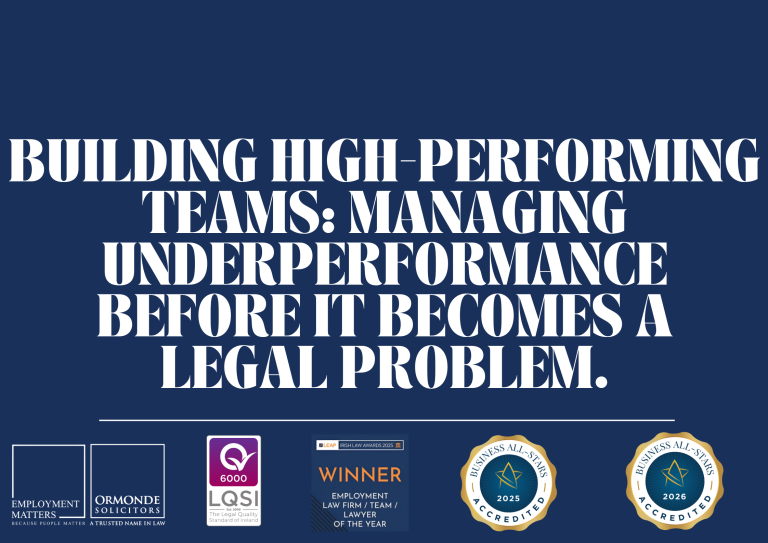Building High-Performing Teams: Managing Underperformance Before It Becomes a Legal Problem.