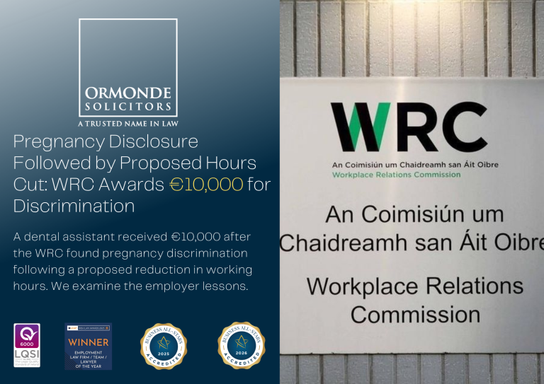 Pregnancy Disclosure Followed by Hours Cut: €10,000 WRC Award